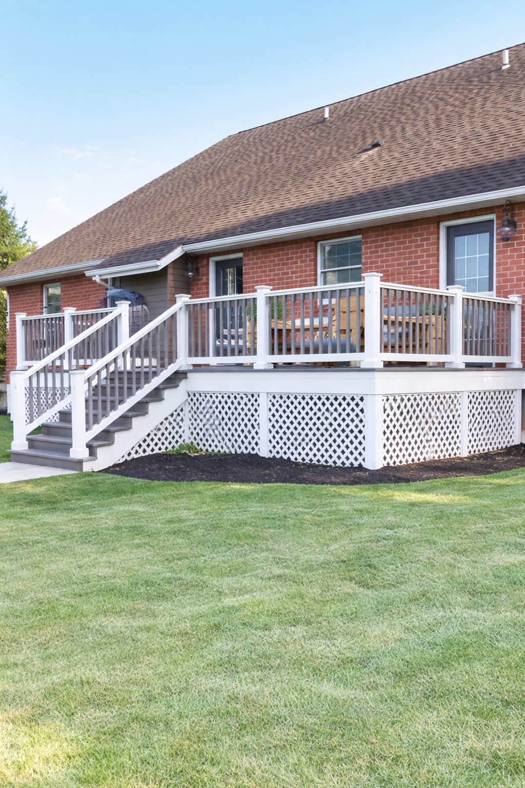 Composite deck boards closeup